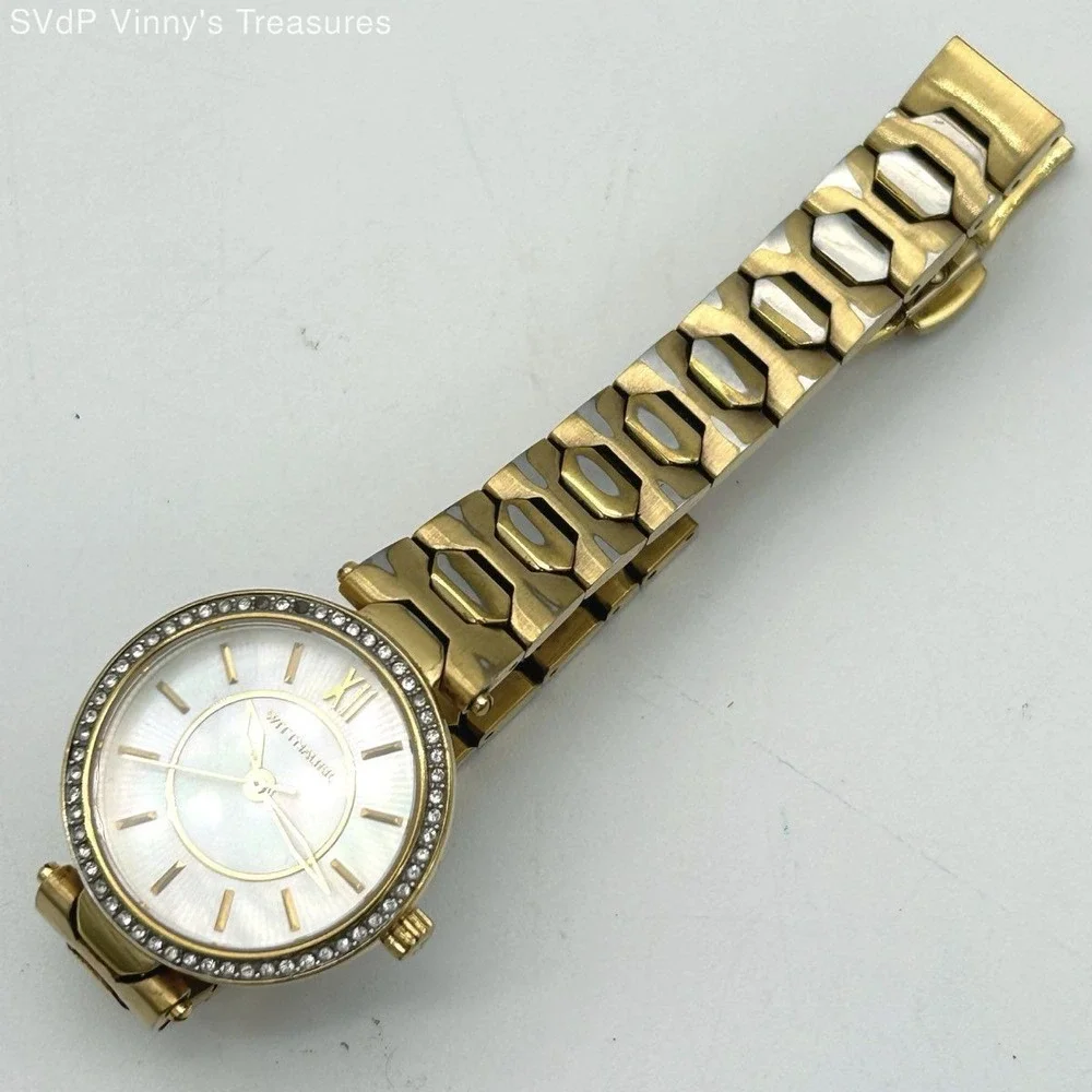Wittnauer Women's Gold Tone Stainless Steel Watch WN4021 Classic Mother of Pearl